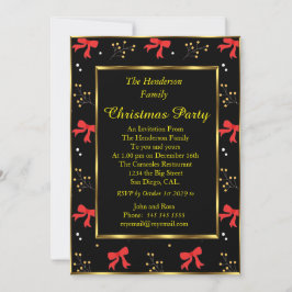 Kerstfeest Red Black Uitnodiging