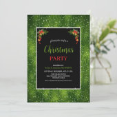 KERSTFEEST Red Green Versiering Dennen Sneeuw Kaart (Staand voorkant)