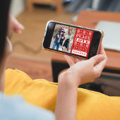 Kerstfeest Red Joy Peace Love Holiday Foto Feestdagenkaart