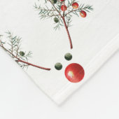 Kerstfeest Red Nosed Deer Pine Berries Fleece Deken (Hoek)