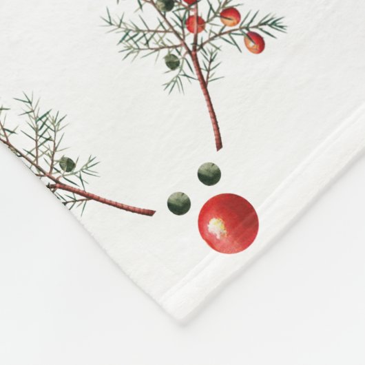 Kerstfeest Red Nosed Deer Pine Berries Fleece Deken (Hoek)