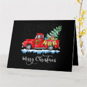  kerstfeest Red Truck Old Fashioned Ch Kaart (Gele Bloem)