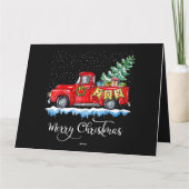  kerstfeest Red Truck Old Fashioned Ch Kaart (Achterkant)