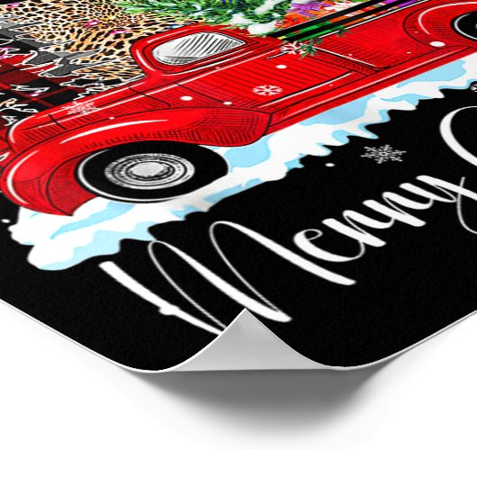  kerstfeest Red Truck Old Fashioned Ch Poster (Hoek)