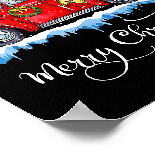  kerstfeest Red Truck Old Fashioned Ch Poster (Hoek)