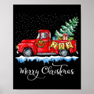  kerstfeest Red Truck Old Fashioned Ch Poster