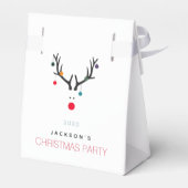 Kerstfeest rendier minimalistische orde bedankdoosjes (Achterkant)