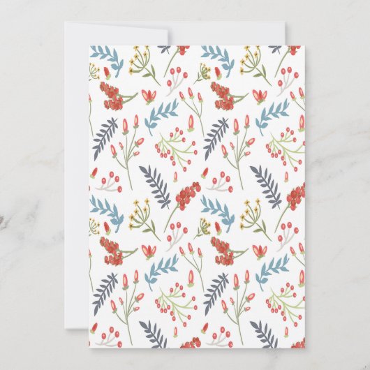 Kerstfeest rendier modern wit rood kaart (Achterkant)