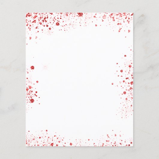 Kerstfeest rendier rode glitter uitnodiging (Achterkant)