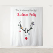 Kerstfeest rendier wit minimalistisch grappig wandkleed (Voorkant)