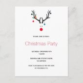 Kerstfeest rendieren eenvoudige uitnodiging (Voorkant)