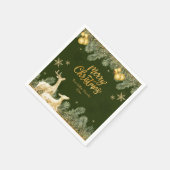 Kerstfeest rendieren en sneeuwvlokken servet (Hoek)