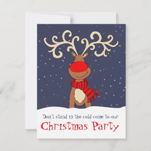 Kerstfeest rendieren komen op uitnodiging (Voorkant)
