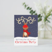 Kerstfeest rendieren komen op uitnodiging (Staand voorkant)