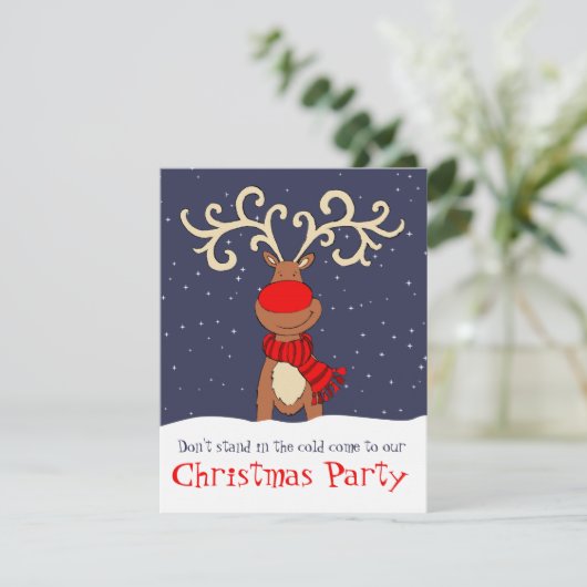 Kerstfeest rendieren komen op uitnodiging (Staand voorkant)