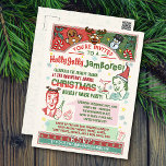 Kerstfeest Retro 1950s Midcentury Xmas Humor Feestdagenkaart<br><div class="desc">Gooi een stoer retro kerstfeest met deze super scherpe uitziende uitnodigingen in briefkaart-stijl! Ze hebben een overwegend rood / groen kleurenschema op een crème achtergrond. In de tekst staat: "Je bent uitgenodigd voor een Holly Jolly Jamboree!" De dames en heren uit de jaren vijftig zijn gekleed in een kerstmuts en...</div>