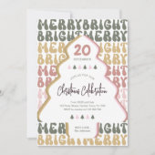 Kerstfeest Retro Groovy Kleurrijke Leuk Feestelijk Kaart (Voorkant)