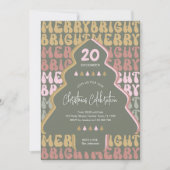 Kerstfeest Retro Groovy Kleurrijke Leuk Feestelijk Kaart (Voorkant)