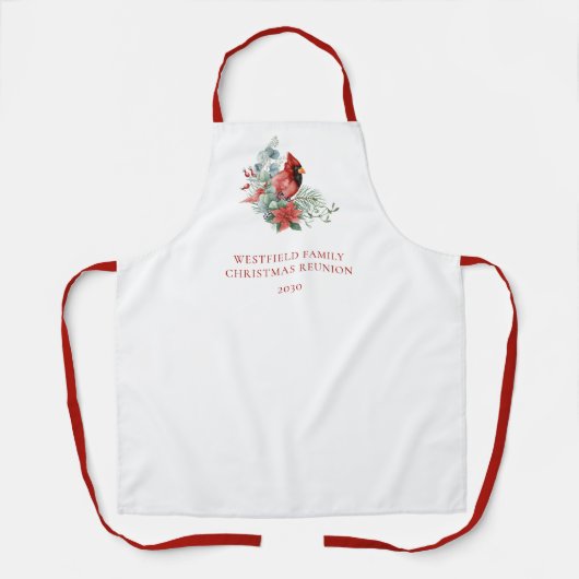 Kerstfeest Reünie Rode Kardinaal Schort (Voorkant)
