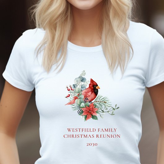 Kerstfeest Reünie Rode Kardinaal T-shirt