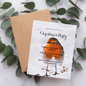 Kerstfeest Robin vogel sneeuw uitnodiging