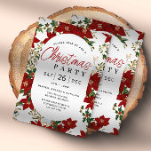 Kerstfeest Rode Bloemen Uitnodiging
