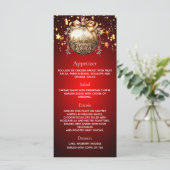 Kerstfeest rode gouden kerstbal dinermenu menu (Staand voorkant)