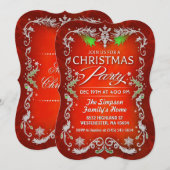 Kerstfeest Rode Groene en Witte Grens nodigt uit Kaart (Voorkant / Achterkant)