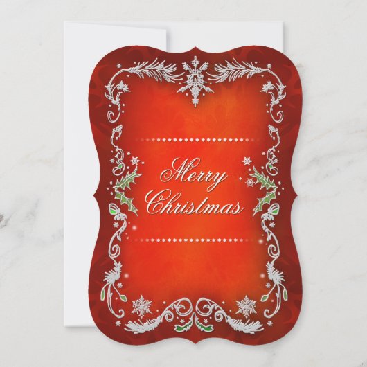 Kerstfeest Rode Groene en Witte Grens nodigt uit Kaart (Achterkant)