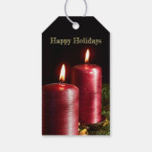 Kerstfeest Rode Kaarsen Winter Vakanties Cadeaulabel (Achterkant)