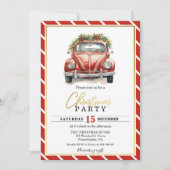 Kerstfeest Rode  Kaart Uitnodiging (Voorkant)