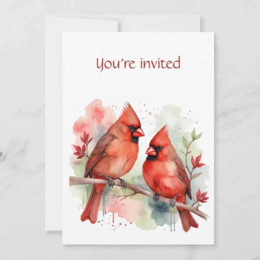 Kerstfeest Rode Kardinaal Vogel Natuur Kaart (Voorkant)