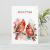 Kerstfeest Rode Kardinaal Vogel Natuur Kaart (Staand voorkant)