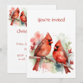 Kerstfeest Rode Kardinaal Vogel Natuur Kaart (Voorkant / Achterkant)