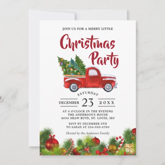 Kerstfeest Rode kerstfeestdag Kaart (Voorkant)