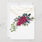 Kerstfeest Rode Poinsettia Bloemen Kaart (Achterkant)