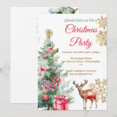 Kerstfeest Rode Poinsettia Kaart (Voorkant / Achterkant)