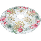 Kerstfeest Rode Poinsettia Kerstboom Rok (Gekanteld)