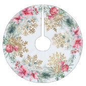 Kerstfeest Rode Poinsettia Kerstboom Rok (Voorkant)