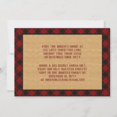 Kerstfeest  Rode Truck Tree Plaid Check Kaart (Achterkant)