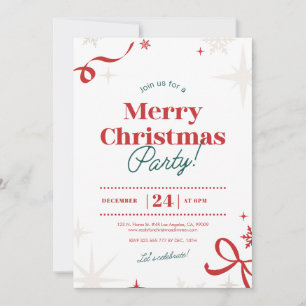Kerstfeest Rode Typografie Simbols Kaart