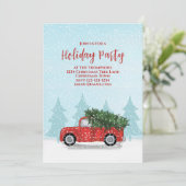 Kerstfeest  Rode Vragenwagen Rustige Winterfeest Kaart (Staand voorkant)