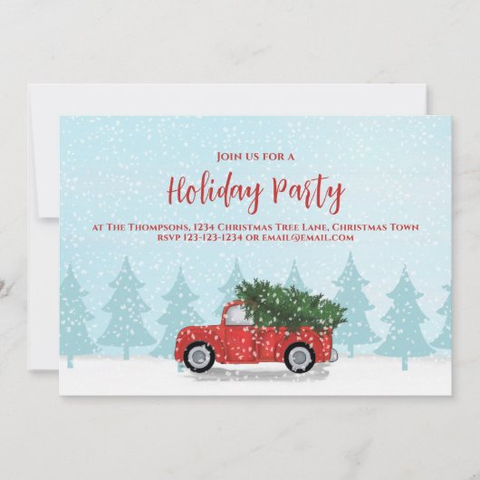 Kerstfeest  Rode Vragenwagen Rustige Winterfeest Kaart (Voorkant)