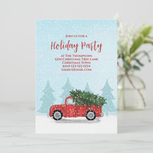 Kerstfeest  Rode Vragenwagen Rustige Winterfeest Kaart (Staand voorkant)