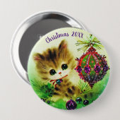  kerstfeest ronde button 4,0 cm (Voorkant /achterkant)