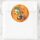 kerstfeest ronde sticker (Tas)