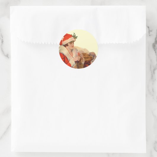 kerstfeest ronde sticker (Tas)