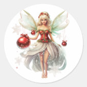 kerstfeest ronde sticker (Voorkant)