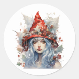 kerstfeest ronde sticker