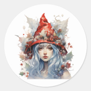 kerstfeest ronde sticker